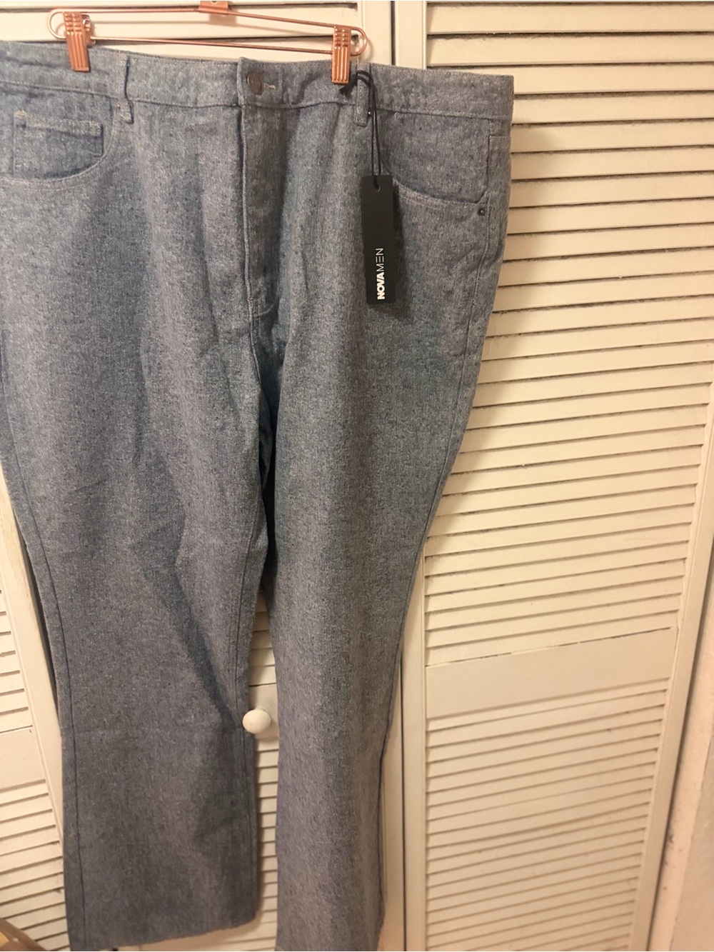 Fashion Nova Men's Light Blue Straight Jeans